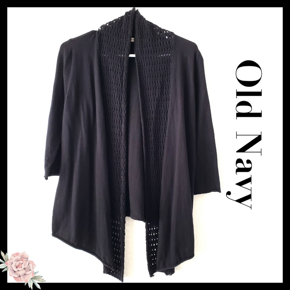 ♥️ $  3/$15 OldNavy:Size:S/P: Black Open Knit Cardigan
